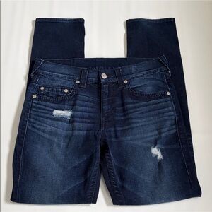 True Religion Men's Skinny Jeans No Flap Big T Dragons Lair W/Rip Jeans size 33